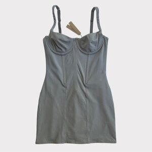 NWT SKIMS Cotton Corset Dress in Charcoal